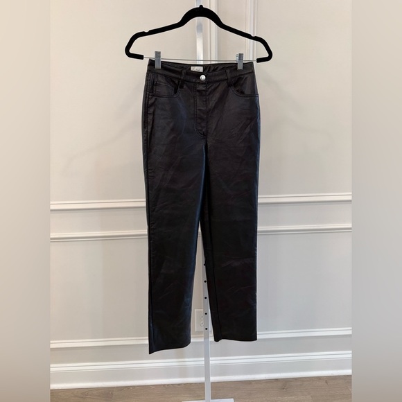 Aritizia Wilfred Black Faux Vegan Leather Pants